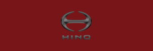 hino log on darkened red background
