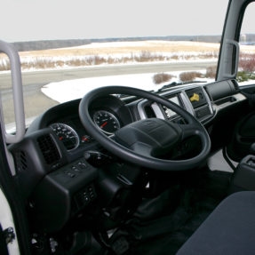 interior of truck cab